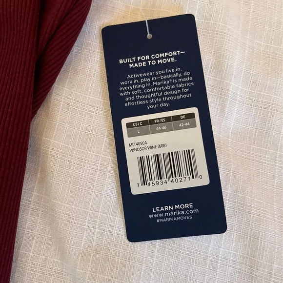 Marika Maroon Crop Tank Top - Size Large - NWT - Picture 3 of 5